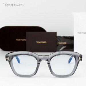 Tom Ford Men Eyeglasses Clear Grey Blue Light Block FT5961-B 020 NEW AUTHENTIC